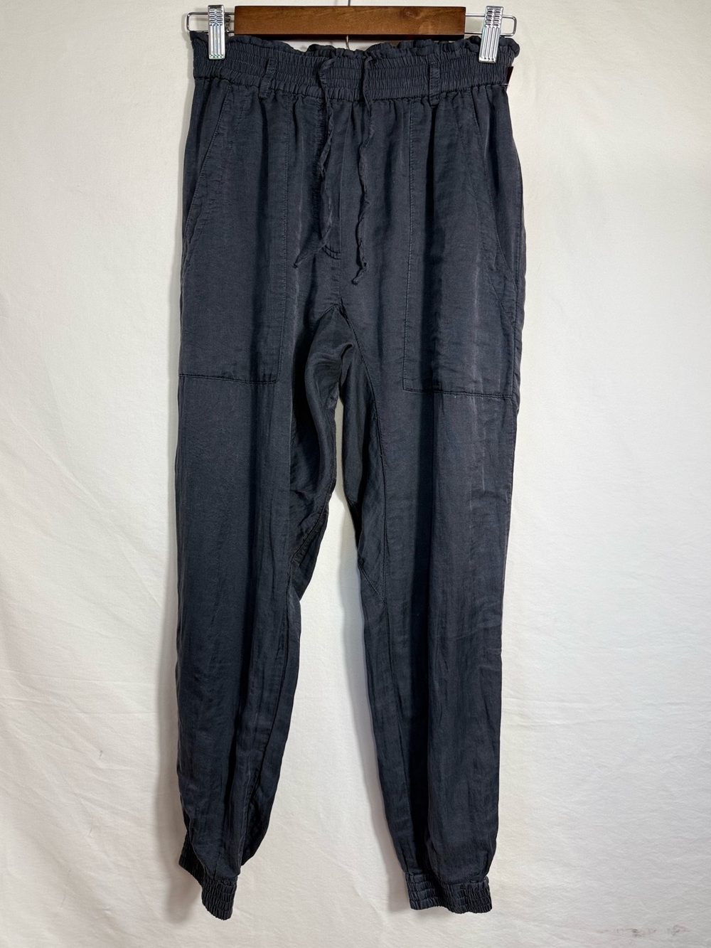 KES Luxury Silk Jogger Pants in Black - Picture 2 of 4